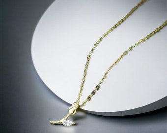 925 Silber Halskette | Halskette Damen | Kette Silber | 18K Vergoldet | Tulpe | Gold