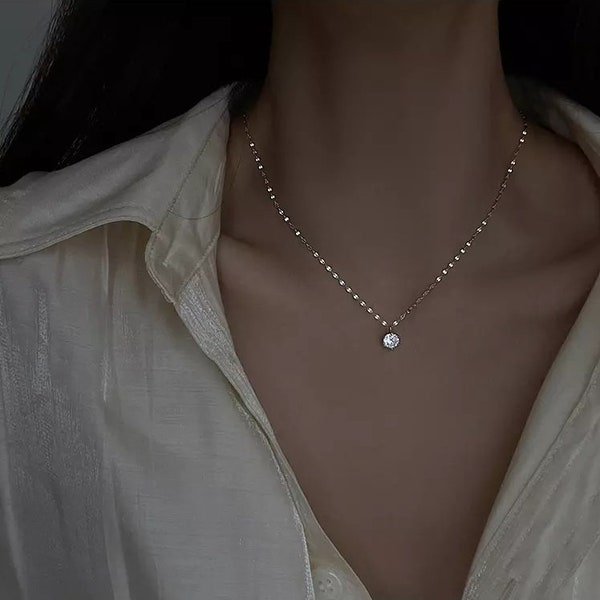 Necklace silver | 925 silver | Chain | Women's Necklace | Trailer | Crystal