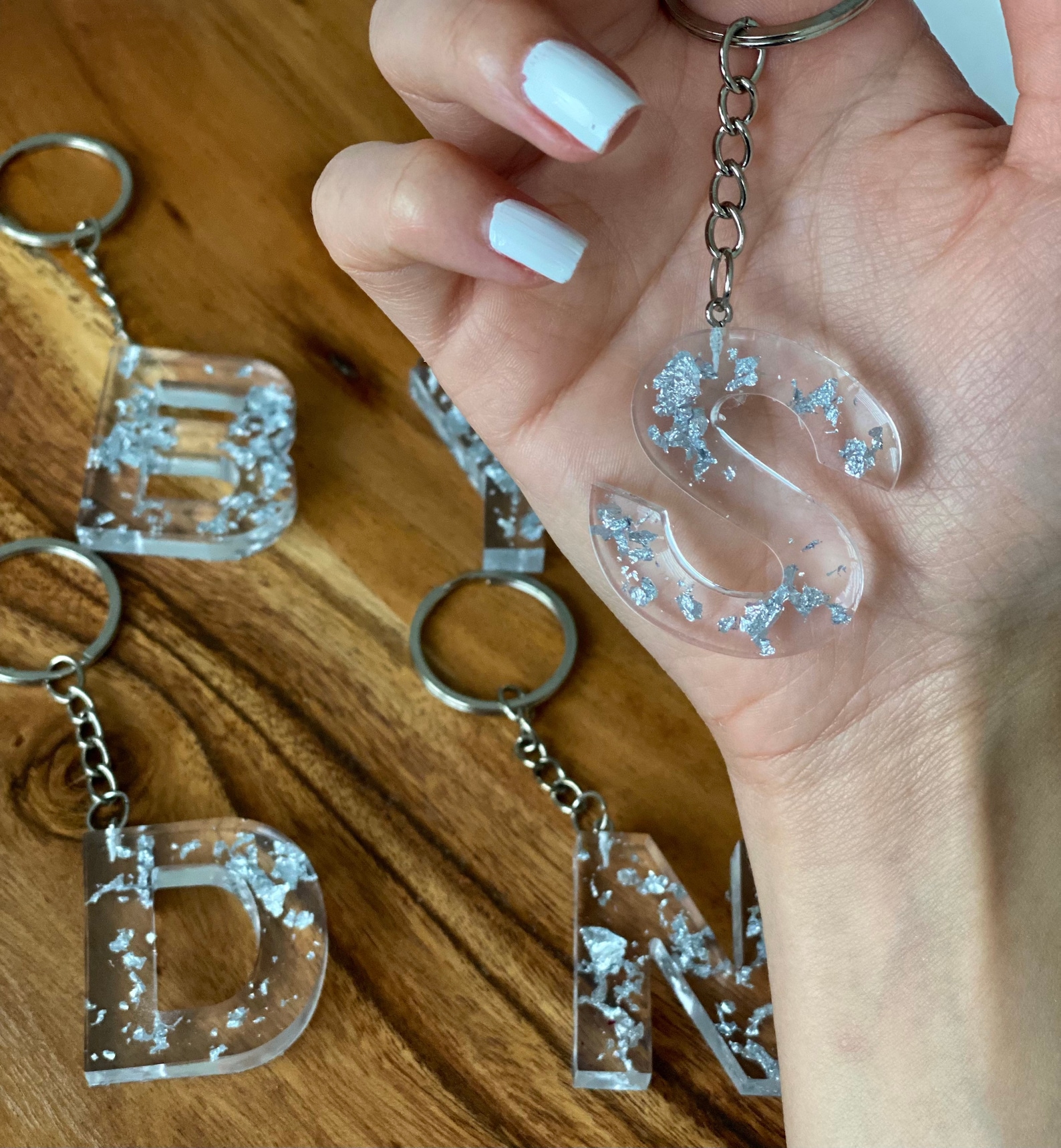 Epoxy Resin Keychain Resin Silver Clear Etsy epoxy-resin-keychain-resin-silver-clear-etsy