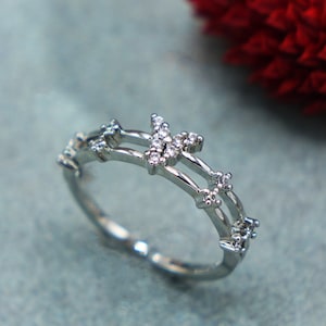 Dainty Butterfly Ring: Adjustable Trendy Design