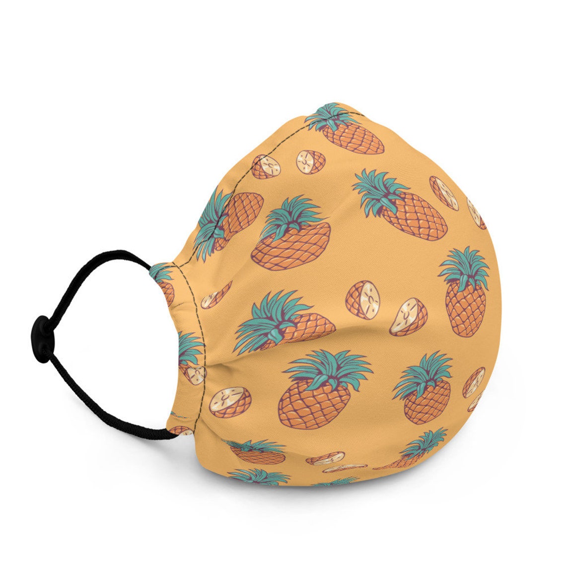 Pineapple Mask Fruit Pattern Foodie Food Mask Premium | Etsy