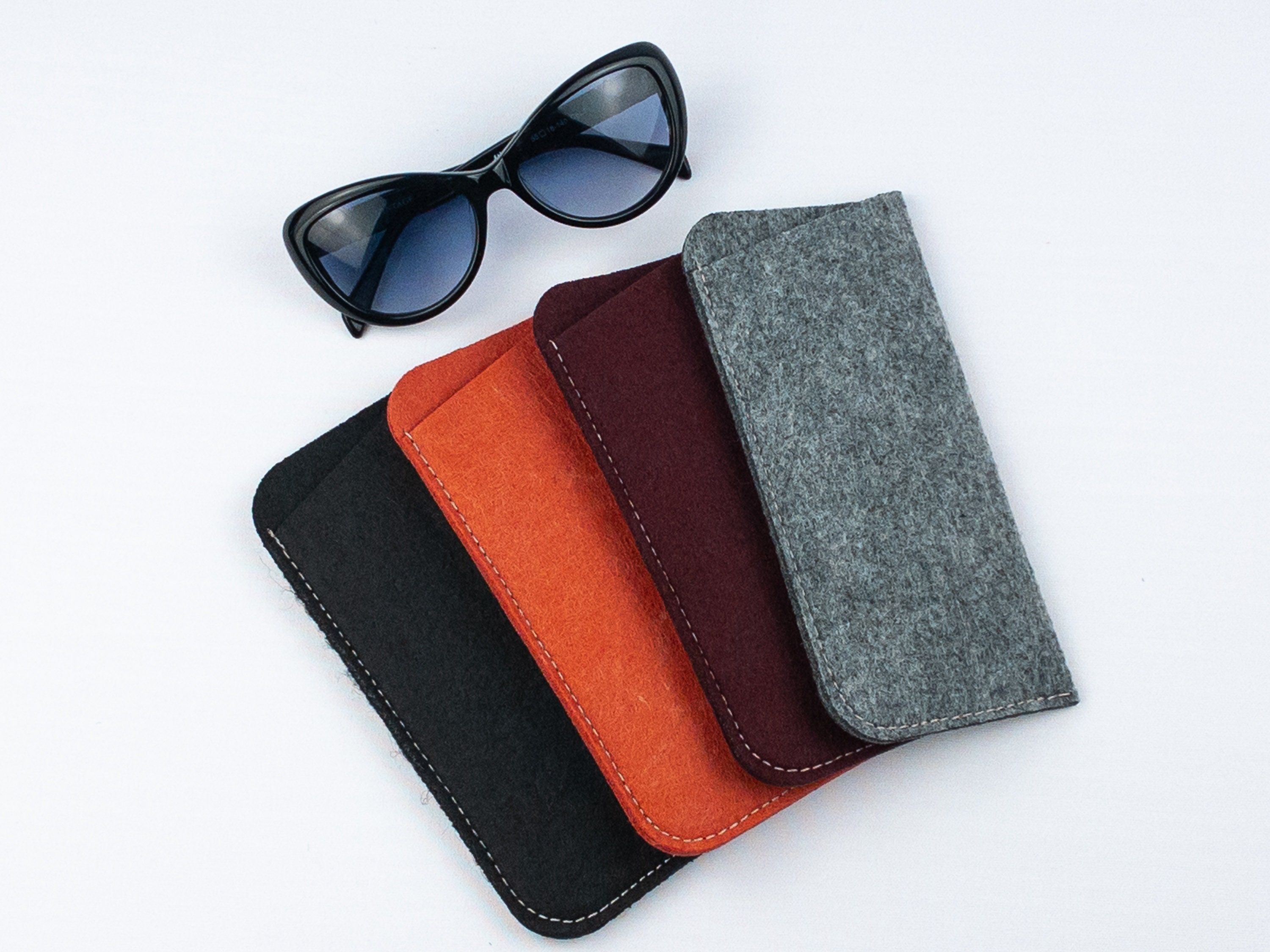 Cute Student Eyewear Bag Women PU Leather Square Spectacle Case