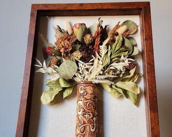 Personalized Pressed & Preserved Wedding Bouquet Frame | 3D Shadow Box Display