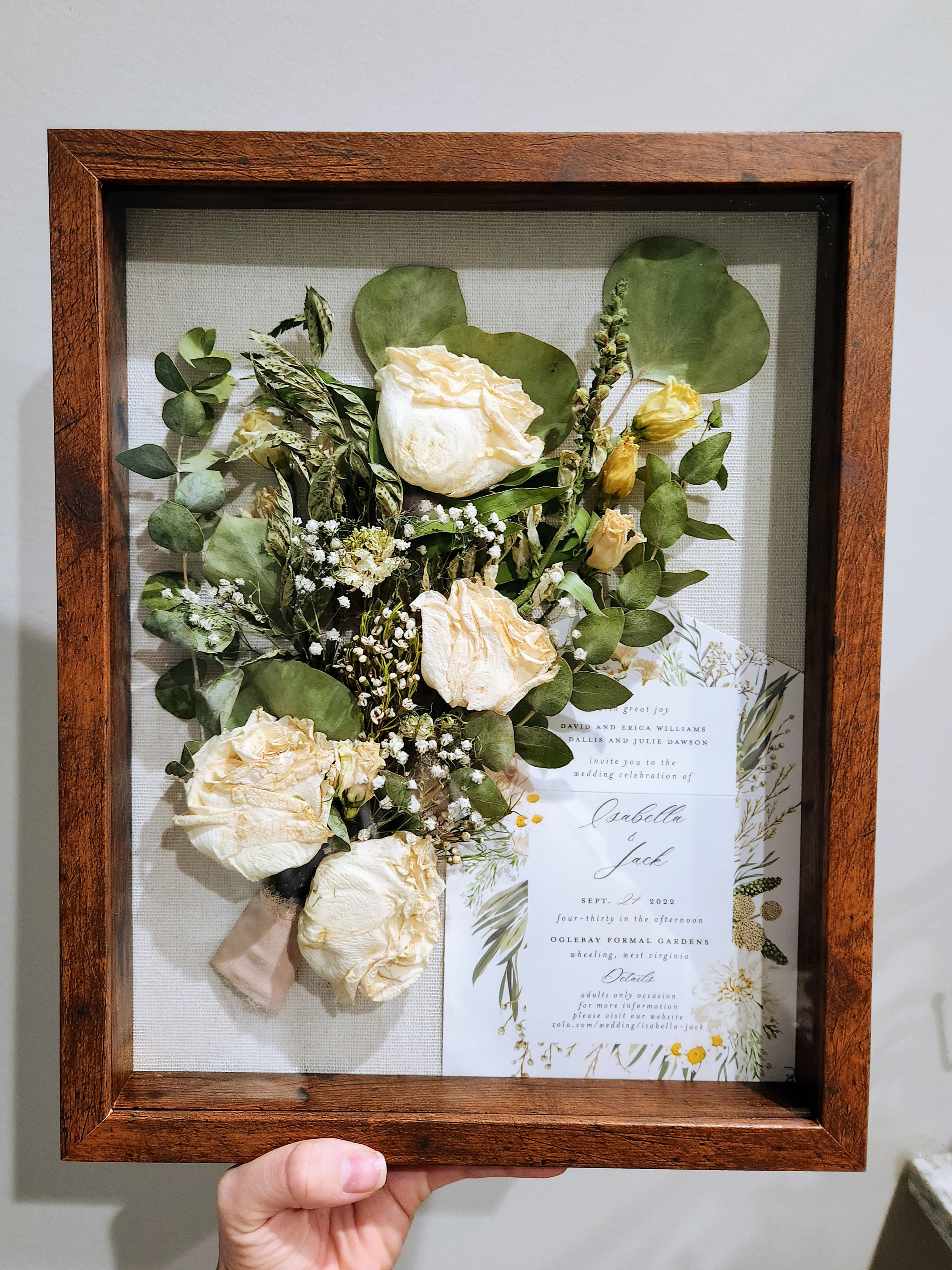 Personalized Pressed \u0026 Preserved Wedding Bouquet Frame | 3D Shadow Box  Display - Etsy, image size:2250x3000
