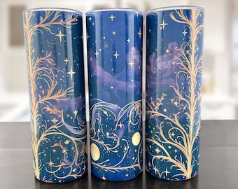 Celestial Night Tumbler: Moon & Stars 20oz Travel Mug