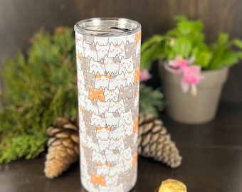 Cute Cats 20oz Tumbler, Funny Cat Tumbler, Cat Lover Gift, Cat Mom Mug, Cat Dad Mug, Flower Girl Proposal Gift, Teacher Gift, Gift for Her