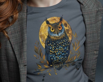 Night Owl T-Shirt: Full Moon Bird Watcher Gift