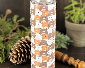 Cute Bears Tumbler, Cute Bears 20oz Tumbler, Bear Lover Gift, Animal Lover Gift, Bears Travel Mug, Valentine's Day Gifts, Gift for Teacher