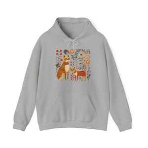 Sweat floral chat : pull d'hiver douillet en coton de culture éthique image 1