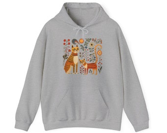 Floral Cat Sweatshirt: Ethically Grown Cotton Cozy Winter Sweater