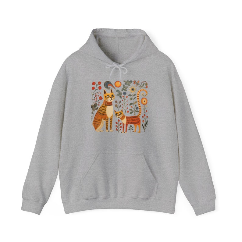 Sweat floral chat : pull d'hiver douillet en coton de culture éthique image 1