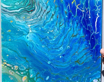 Acrylic paint pouring Fluid art Original Abstract painting Wall art