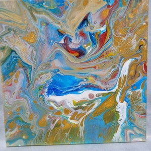 Acrylic paint pouring Fluid art Original Abstract painting Wall art