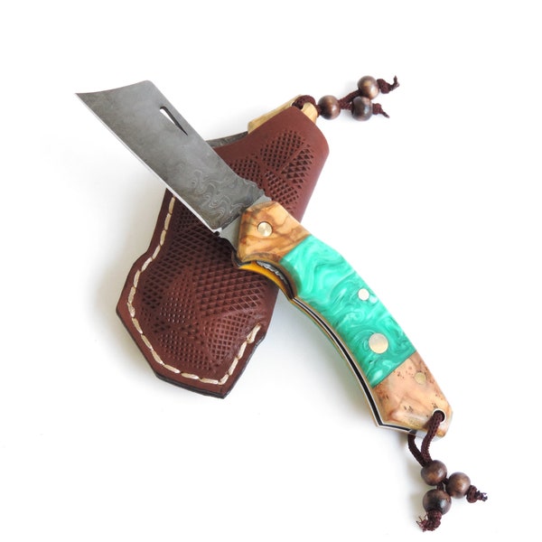 Epoxy Wood Handle Knife Etsy