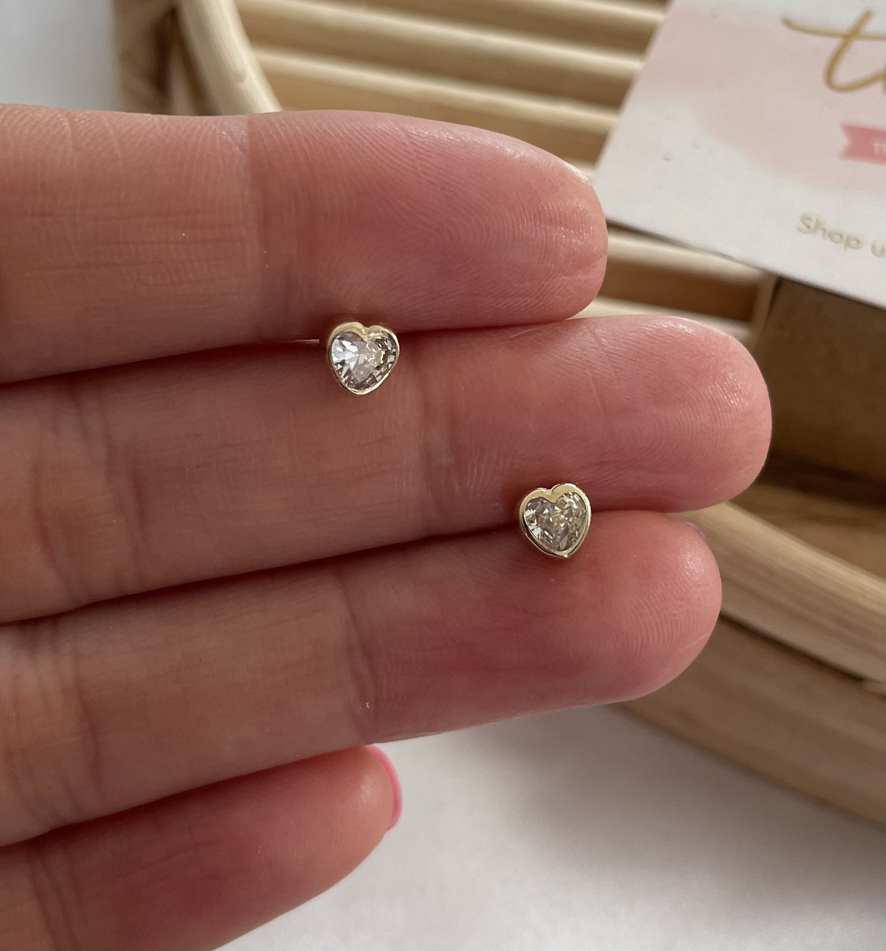 Heart Shaped Lab Diamond Bezel Stud Earrings (7/8 ct. tw