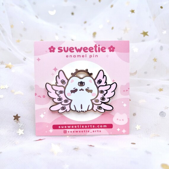 Biblically Accurate Angel Cat Enamel Pin Creepy Cute Chibi Art