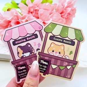 Shiba Inu Calico Cat Waterproof Vinyl Stickers | Kawaii Chibi Art Kitten Animal | Cartoon Dog Pet Breed Gift | Funny Meme Laptop Decal