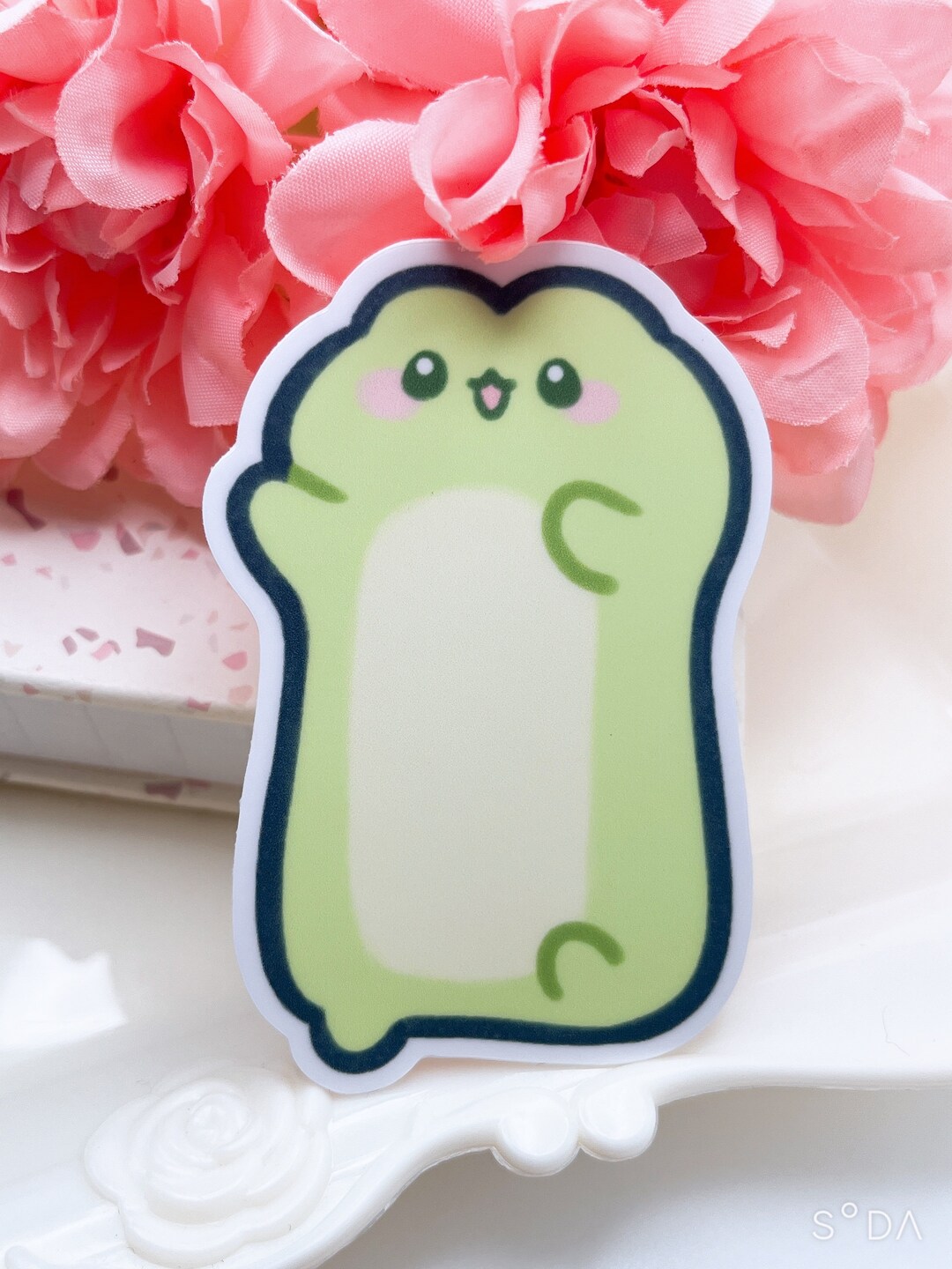 Long Frog Waterproof Vinyl Sticker | Cute Kawaii Animal Reptile Toad ...