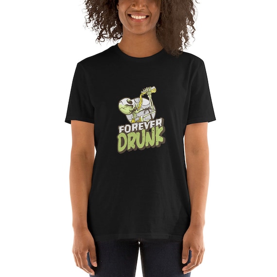 DRUNK FOR EVER Tシャツ Sサイズ 赤 おもしろい T シャツ - フォーエバー ドランク - 酔っ払い用 T シャツ