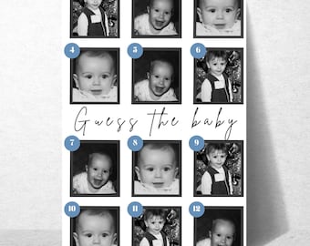 Baby Shower Game Activity Template for Guess the Baby