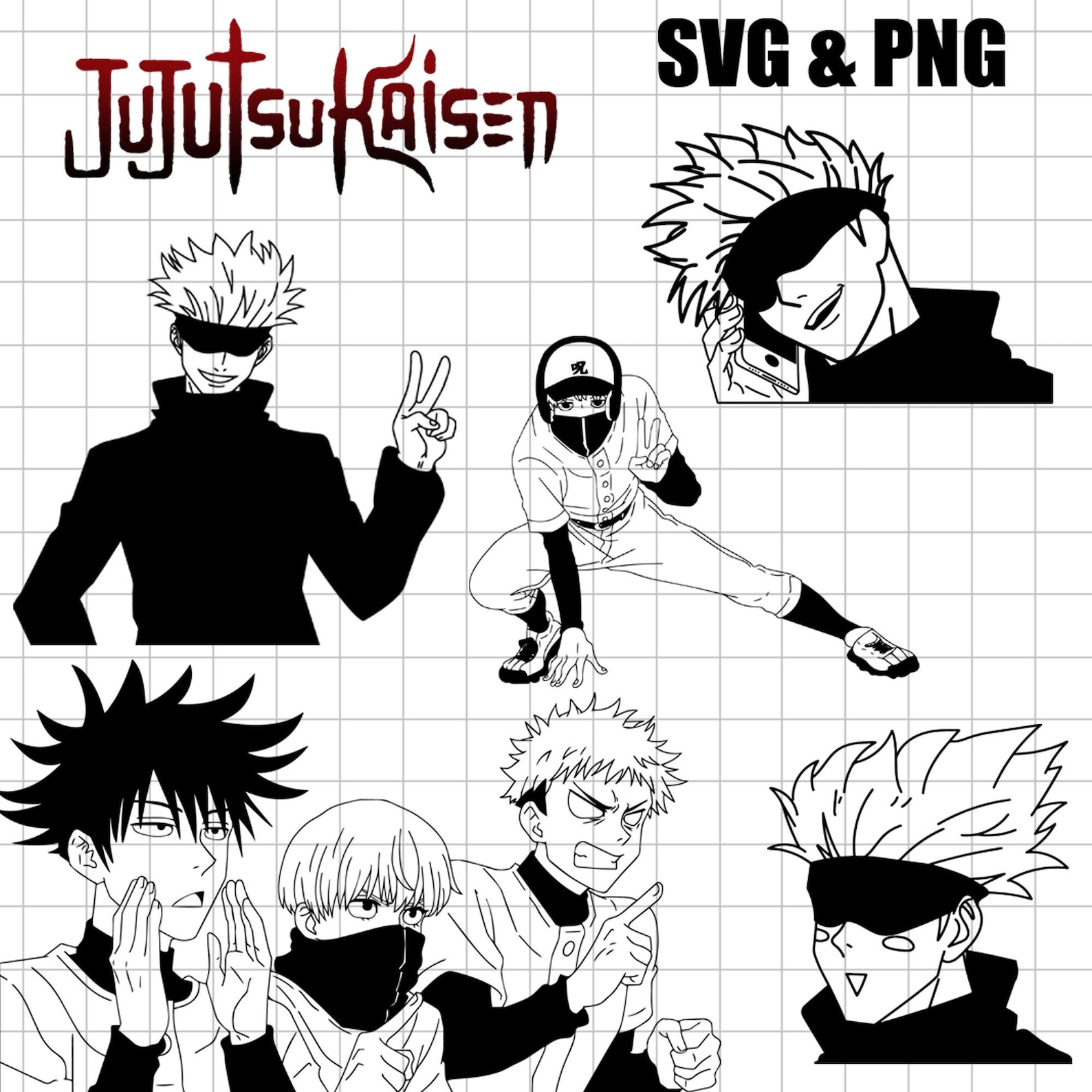 Jujutsu Kaisen SVG/Vector pack V2. Instant Download. | Etsy