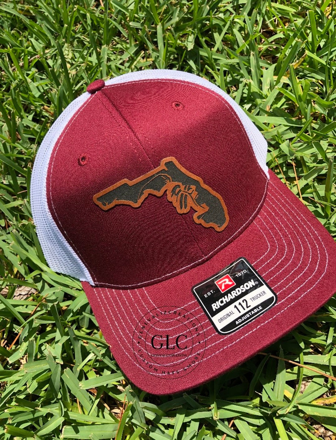 Florida State Seminoles Custom Trucker Hat/brown Leather Patch Etsy