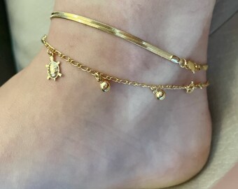 Summer Anklet, Summer Beach Anklet, Chain Anklet, 18K Gold Filled Anklet, Everyday Anklet, Nautical Anklet, Woman Anklet Seashell Anklet