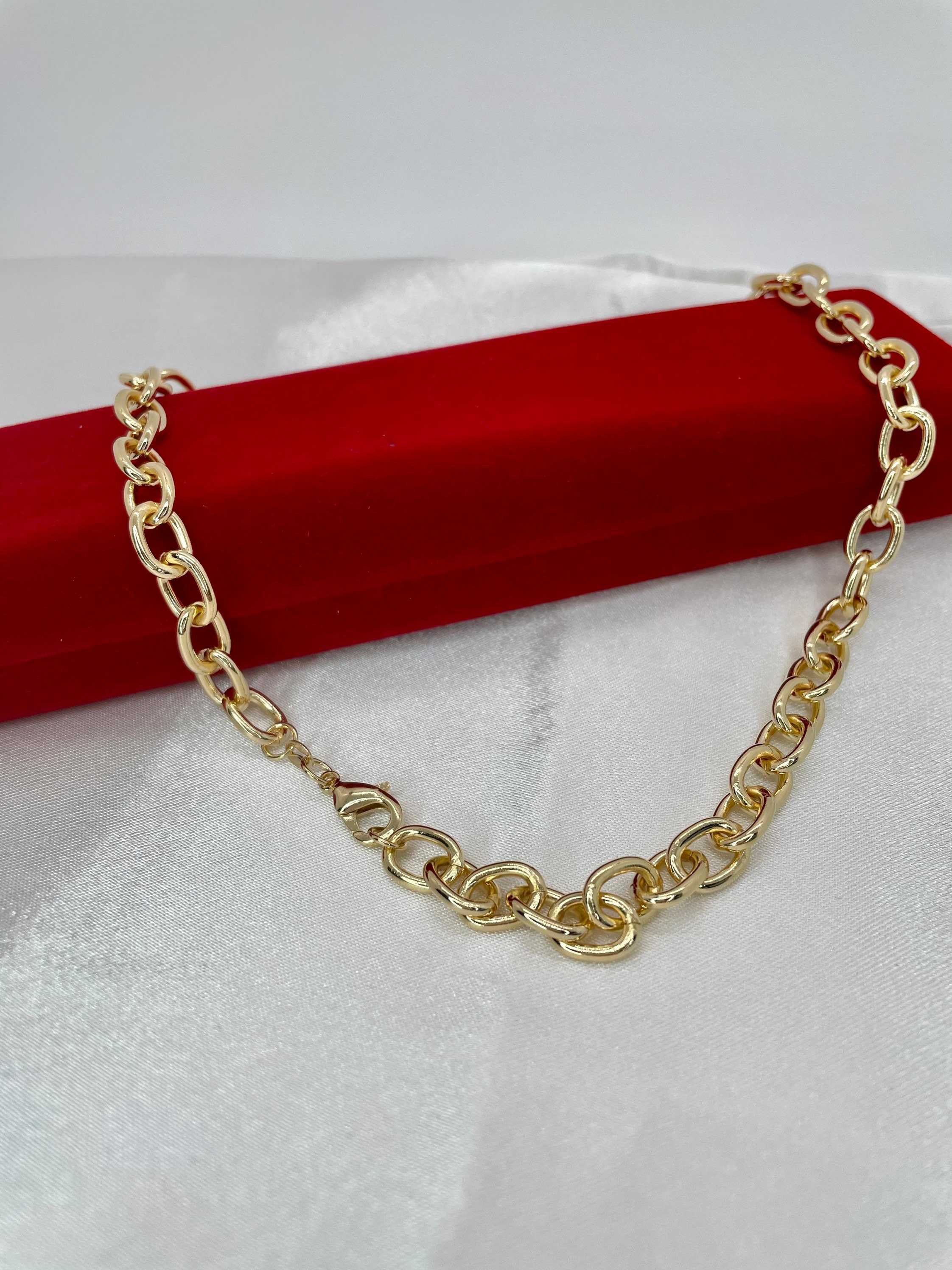 Paper Clip Necklace 18k Gold Filled Necklace Layering Chain Etsy