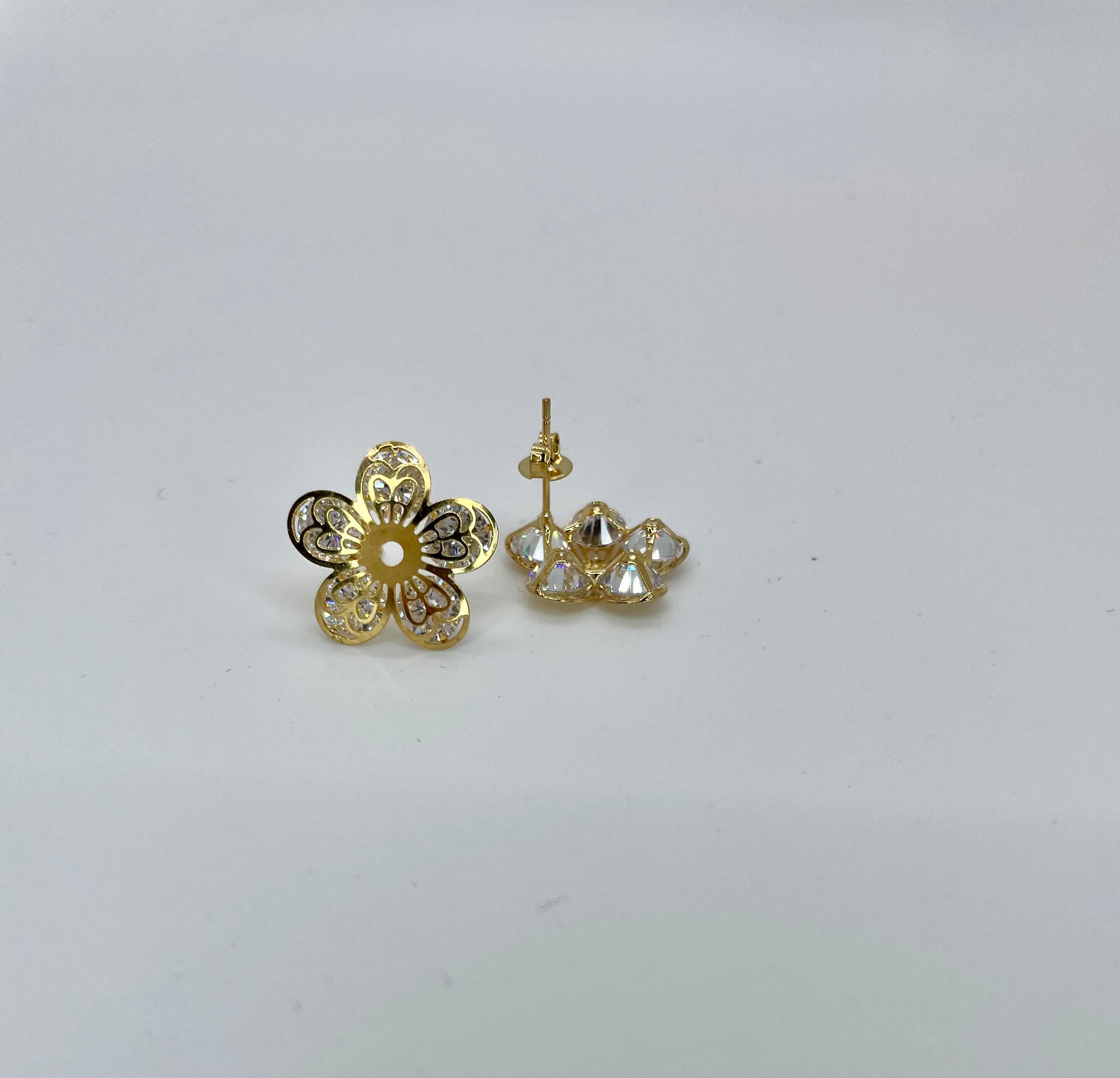 Flowers Earrings 18K Gold Filled Earrings Delicate Earrings - Etsy UK