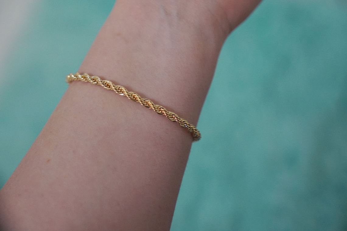 Gold Rope Bracelet Rope Bracelet Gold Bracelet 18K Gold Etsy