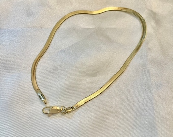 Herringbone Anklet, Gold Filled Anklet, Delicate Anklet, Gold Anklet, Anklet for women, Gift for Her, Everyday Anklet, Herringbone, Anklet