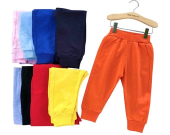 Slim fit boy joggers, girls sweatpants with pockets, thin breathable sweatpant jogger bottoms, slimmer waist fit kids clothes baby boy girl