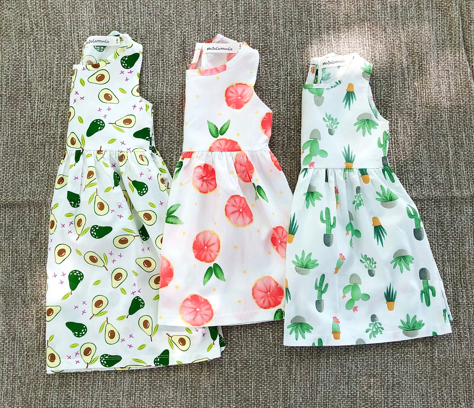 Avocado Dress for Girls Cotton Dress Girl Sleeveless Dress Etsy
