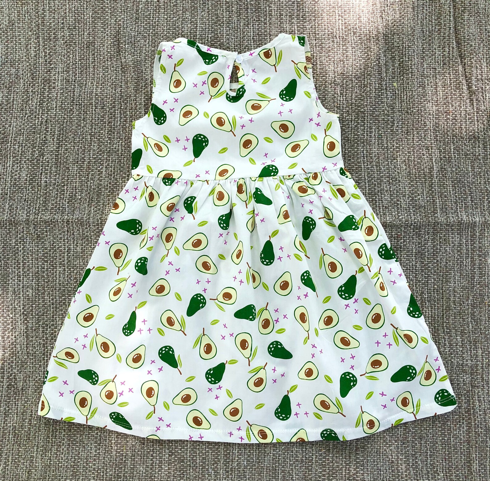 Avocado Dress for Girls Cotton Dress Girl Sleeveless Dress Etsy