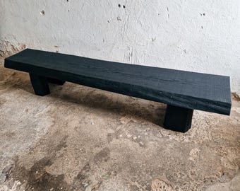ウニコ SULA bench Decorative Wabi Sabi Bench Black Japanese Solid Wood