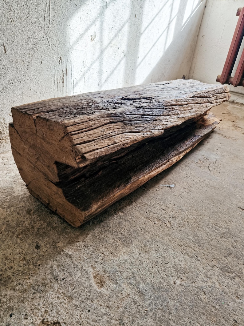 Distressed Furniture, Solid Wood Blocks Furniture, Low Beam Bench ...