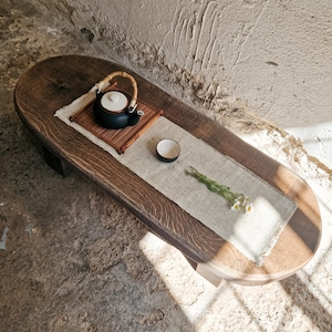 Meditation Table Wabi Sabi Decor Rustic Tea Table Cha Dao Tea Table Zen Furniture Tea Ritual Table Japanese Table Low Tea Ceremony Table