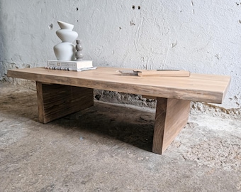 Wood Slab Japanese Coffee Table, Japanese Furniture, Low Coffee Table, Wabi Sabi Coffee Table, Industrial Furniture, Bohemian Coffee Table