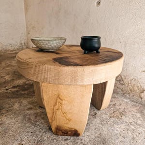 Small Tea Table, Wabi Sabi Side Table, Cha Dao Tea Table, Earthy Home Table, Tea Ritual Table, Zen Furniture, Industrial Home End Table