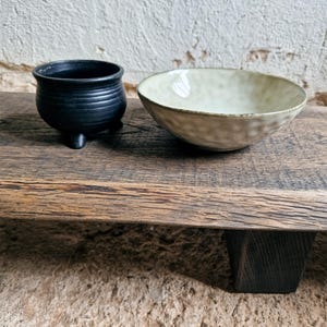 Low Console Table Decorative Wabi Sabi Black Bench Japanese Solid Wood Furniture Low Wood Slab Bench Industrial Reclaimed Wood Bench