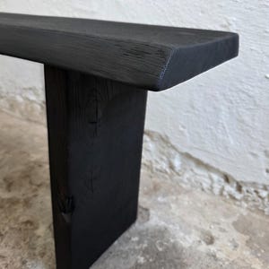 Console Table Wabi Sabi Black Bench Japanese Solid Wood Furniture Wood Slab Bench Industrial Reclaimed Wood Bench Modern Home Bench Narrow