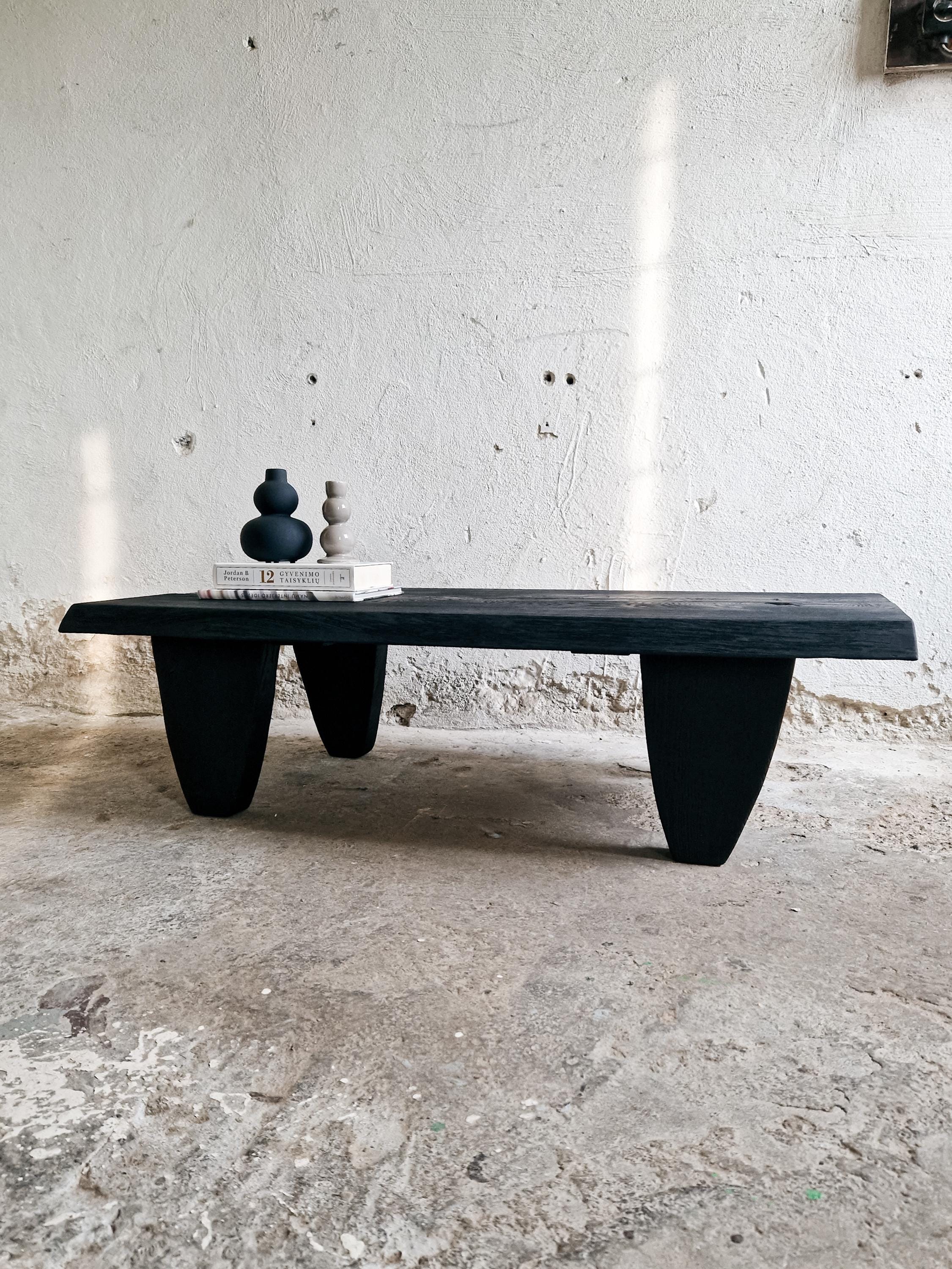 Wabi Sabi Coffee Table, Japanese Low Coffee Table, Solid Wood