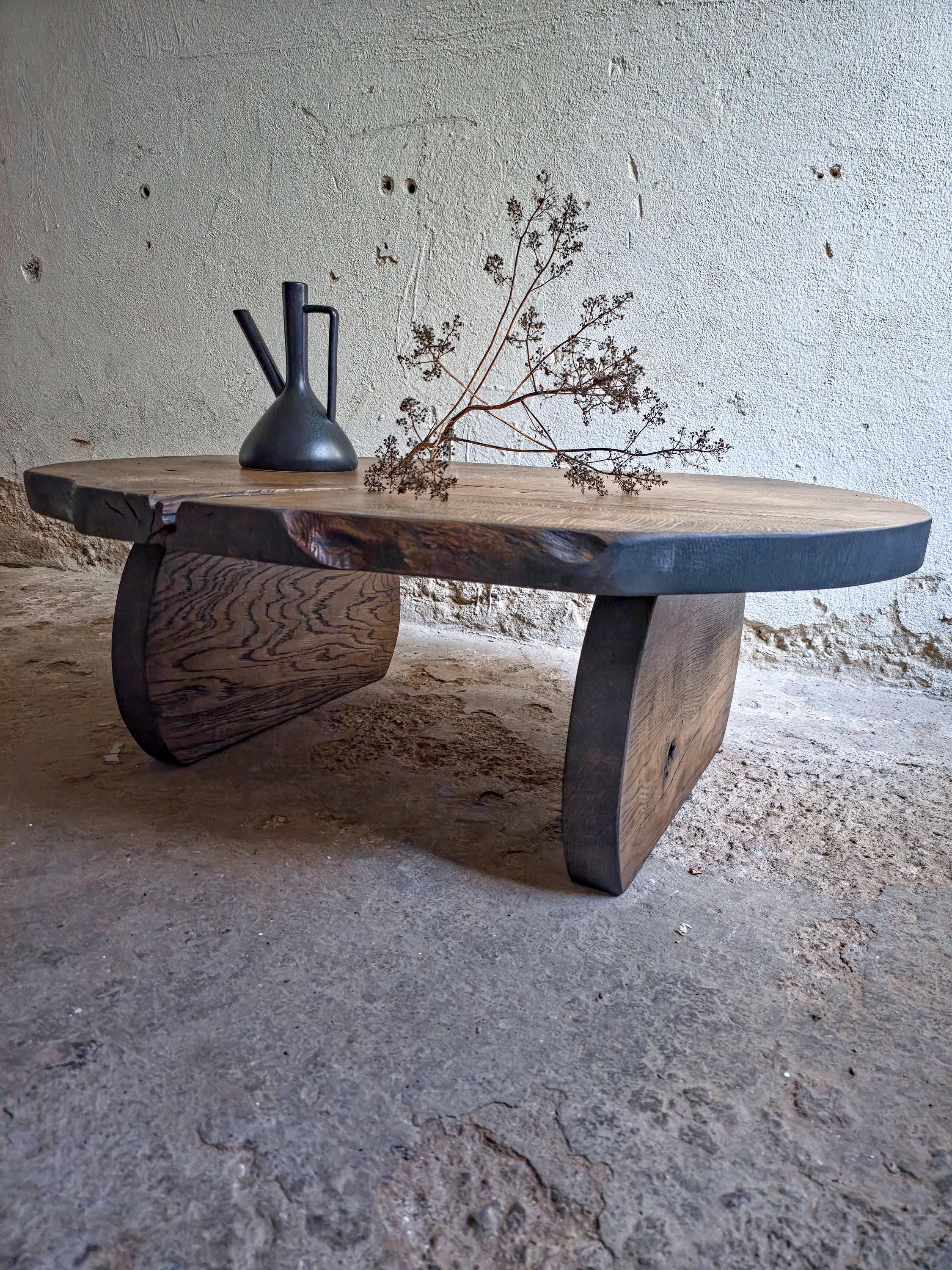 Wabi Sabi Coffee Table, Japanese Low Coffee Table, Solid Wood