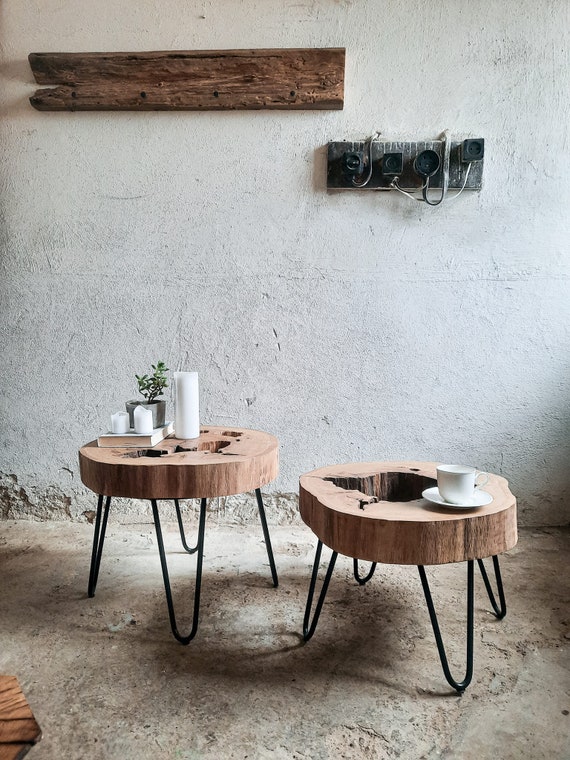 Wabi Sabi Round Coffee Table Reclaimed Wood Oak Coffee Table