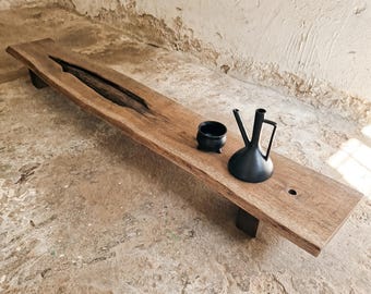 Low Console Table Decorative Wabi Sabi Bench Japanese Solid