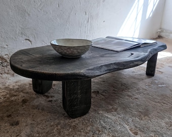 Reclaimed Oak Meditation Table Wabi Sabi Zen Altar Tea Ceremony Console Mindful Gift Handmade Rustic Decor Gift for Yoga Teacher Floor Table