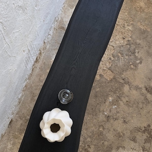 Console Table Wabi Sabi Black Bench Japanese Solid Wood Furniture Wood Slab Bench Industrial Reclaimed Wood Bench Modern Home Bench Narrow