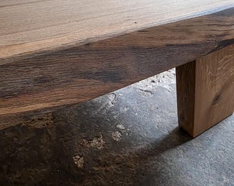 Reclaimed Oak Wood Low Coffee Table: Japanese Japandi Style - Etsy