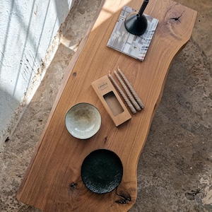 Wood Slab Japanese Coffee Table, Japanese Furniture, Low Coffee Table, Wabi Sabi Coffee Table, Industrial Furniture, Bohemian Coffee Table
