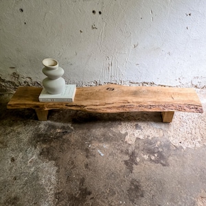 Low Console Table Decorative Wabi Sabi Bench Japanese Solid Wood Furniture Low Wood Slab Bench Industrial Reclaimed Wood Bench Rustic